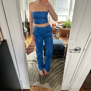 NEW! ASOS Vegan Leather Cobalt Blue Tube Top Set
